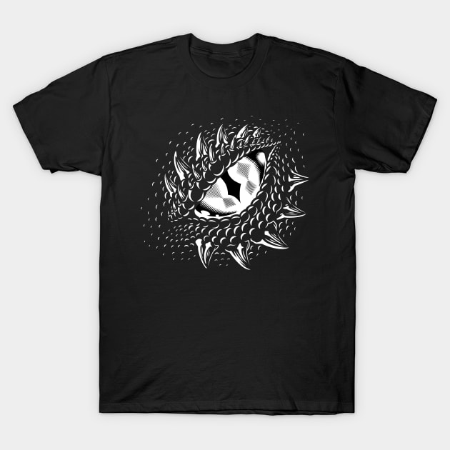 dragon eye monochrome T-Shirt by Mako Design 